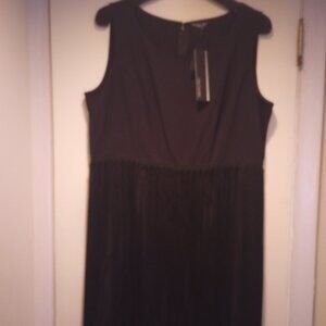 Daisy Fuentes black dress with fringe size 14 New with tags!